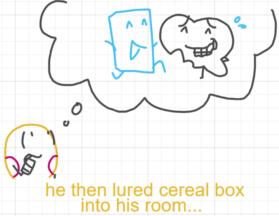 A panel from A Murder On The, episode six of the Board Boards object show by Furretwalk/WalkingFurret.
