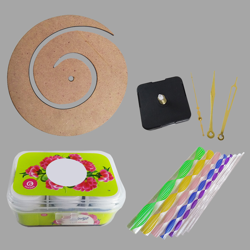 Dot Mandala on MDF Spiral Clock DIY Kit