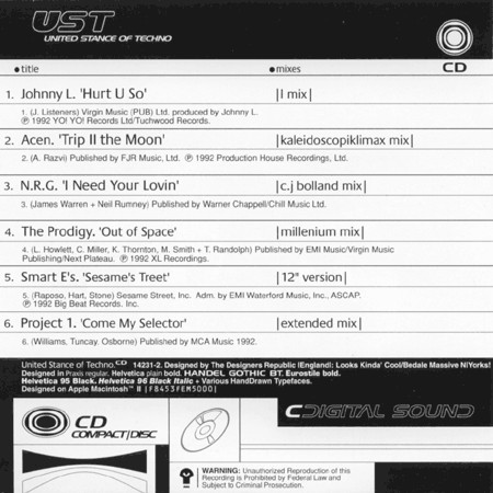 04/04/2023 - Various – United Stance Of Techno (CD, Compilation)(Pyrotech Records – 14231-2)  1993 R-426230-1111798387