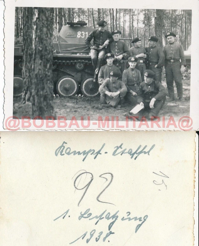 V287 Foto Kampfstaffel Panzerkampfwagen 831 vom Panzer Regiment 2 Olt Fähndrich