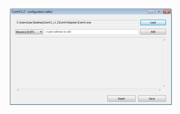 CoinHJ v1.1 – Crypto Clipboard Hijacker