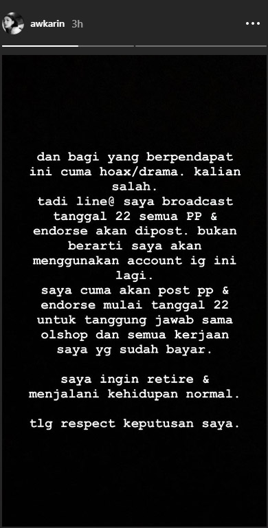 Instagram story Awkarin