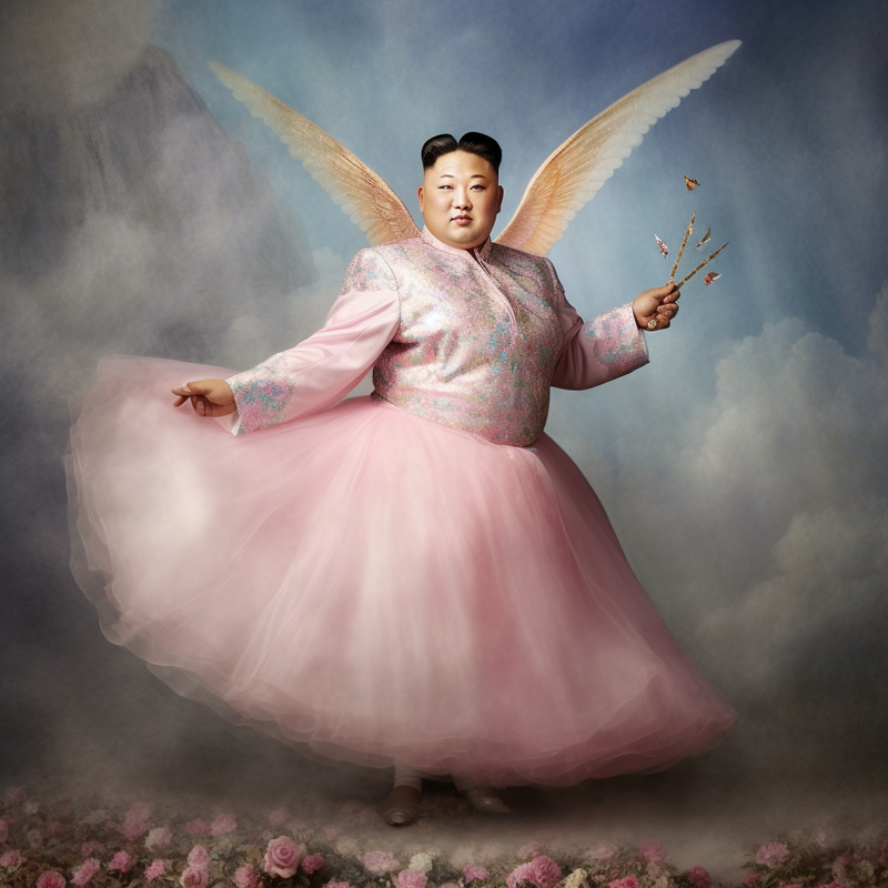 kto1-realistic-photo-Kim-Jon-Un-dressed-as-a-fairy-godmother-a3ca3095-019e-4e39-899f-faea87f6b045.png