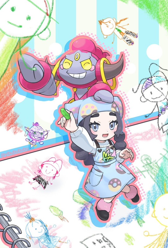hoopa-and-ansha-pokemon-drawn-by-yibuzha