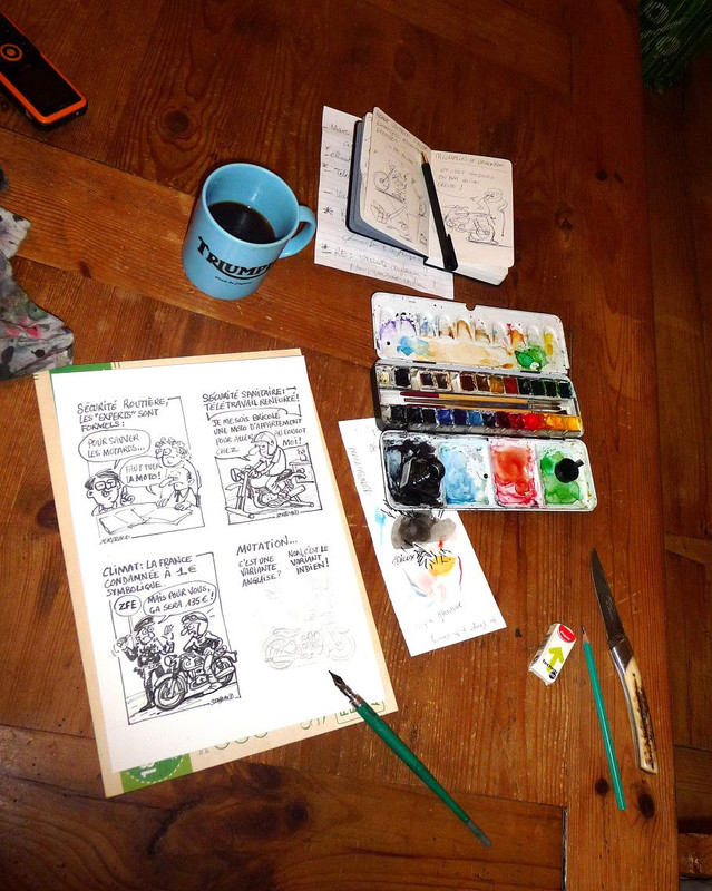 réalisation de dessins, encrage