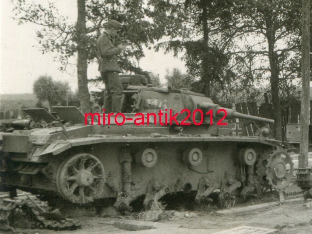 Wehrmacht, zerstörter Panzer III, Turmnummer 116