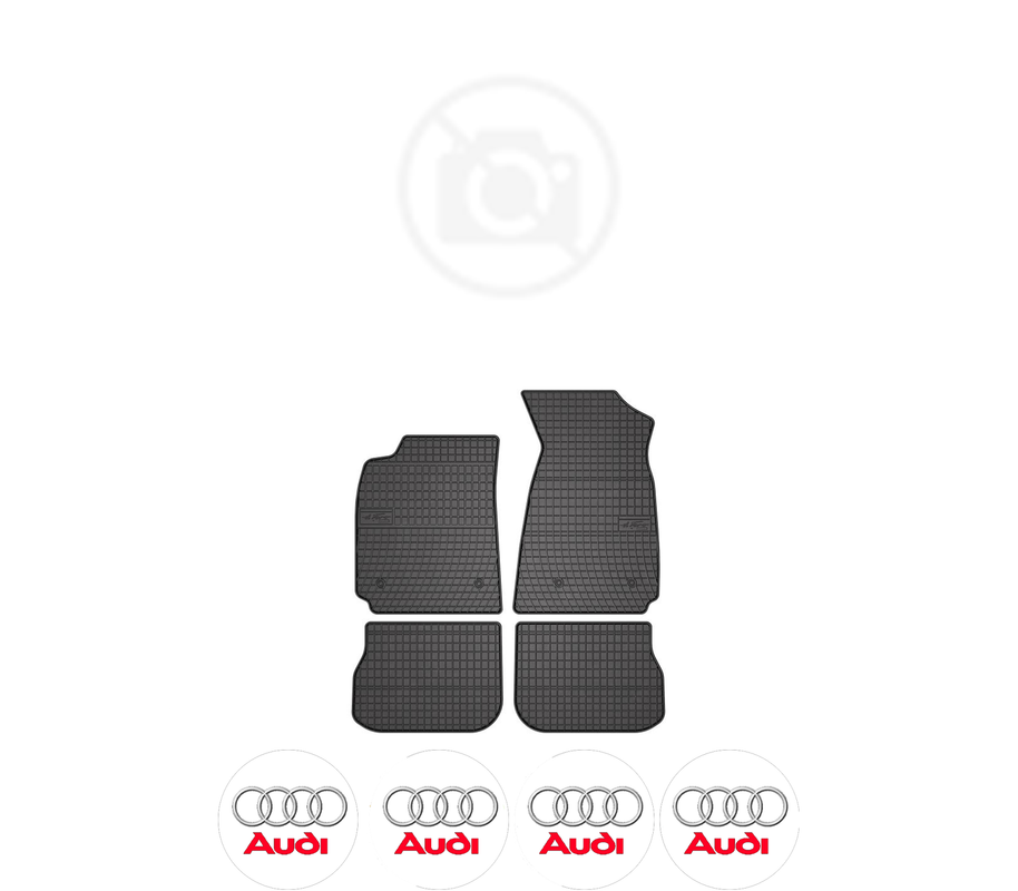 Set covorase presuri AUDI A4 | B5 din 2003-2012, auto, din cauciuc thermoplastic, 4 Stickere auto cu AUDI