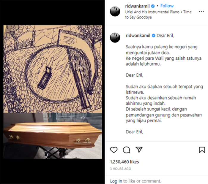 Rancangan makam Eril yang dibuat Ridwan Kamil