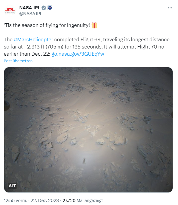 Ingenuity fliegt immer noch Ingenuity fliegt immer noch