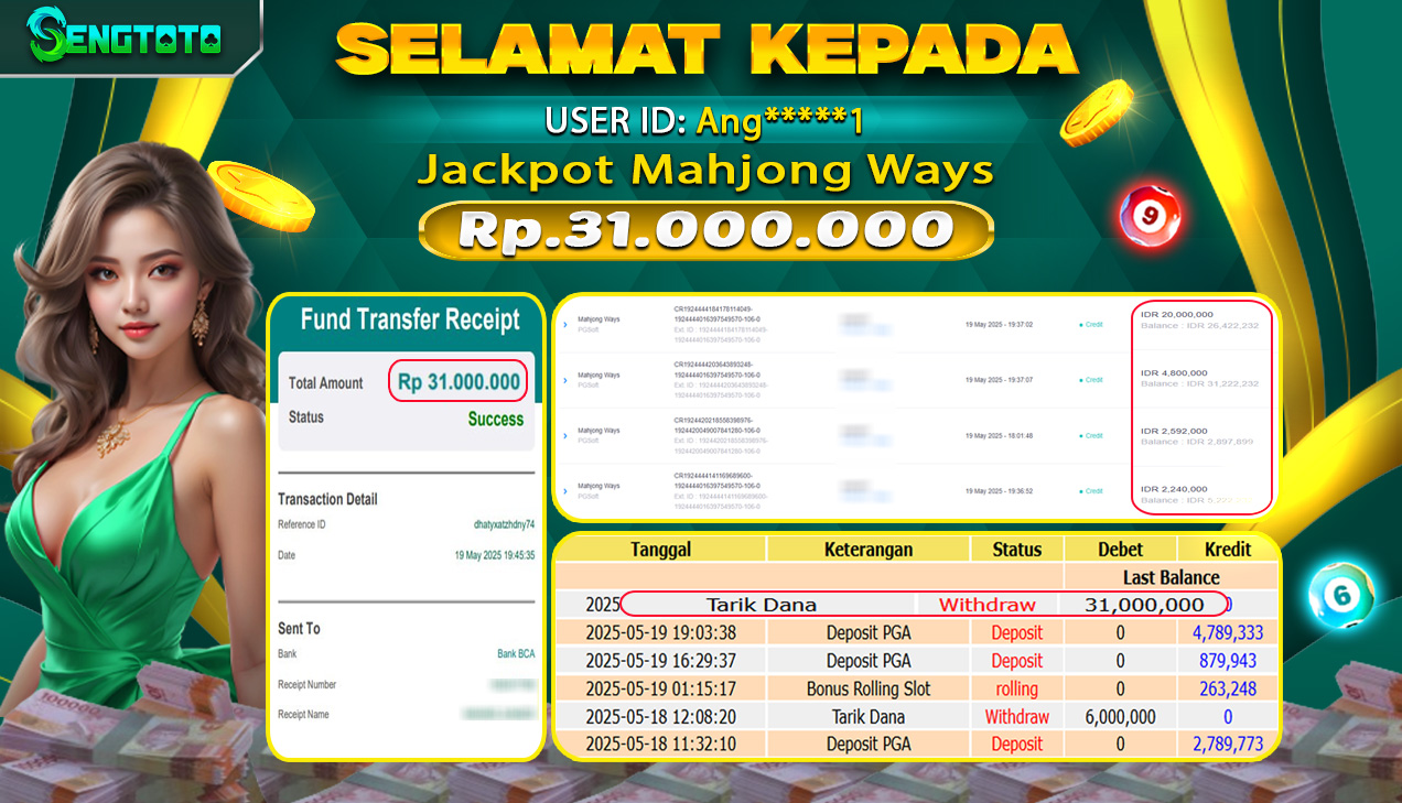 BUKTI PEMBAYARAN SLOT MAHJONG WAYS