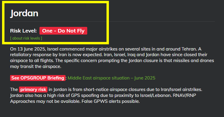 Risk Level: One - Do Not Fly (1)
