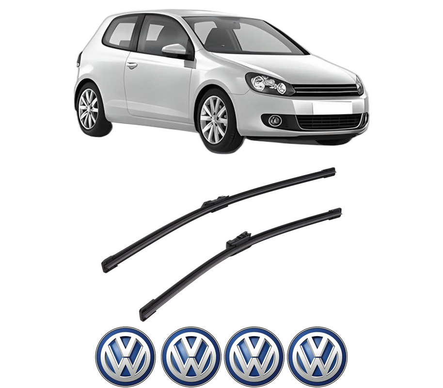 Set stergatoare auto Volkswagen GOLF VI (5K1) din 2008-2013, pentru parbriz auto, 2 bucati, Bosch Aerotwin, din cauciuc siliconat rezistent, 4 Stickere Auto Volkswagen