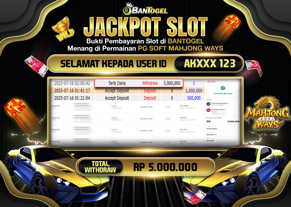 BUKTI JACKPOT LUNAS BANTOGEL