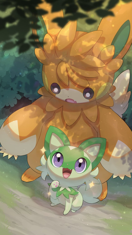 sprigatito-and-pawmot-pokemon-drawn-by-n