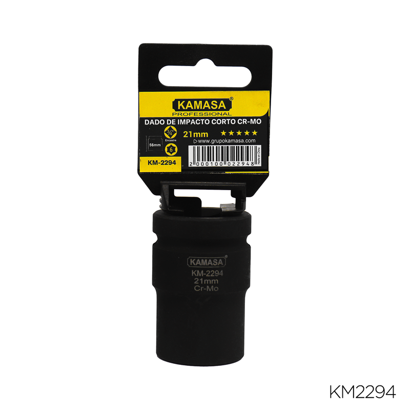 DADO DE IMPACTO CORTO CRMO "KAMASA" - 3/4"DR.X 21MM
