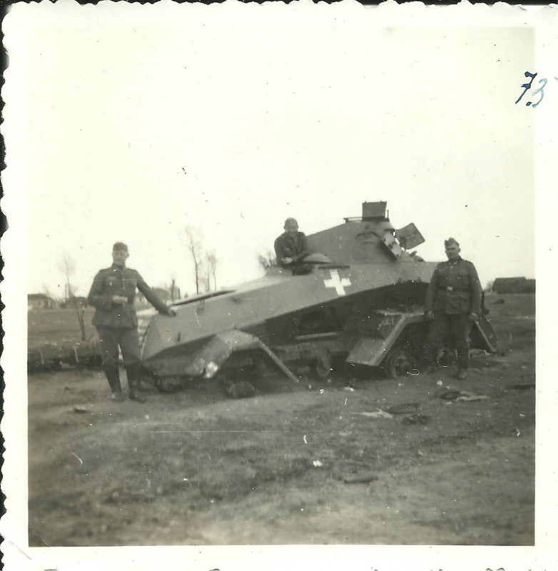 Foto 6 Rad Panzerspähwagen Sdkfz Abschuss Kampf 