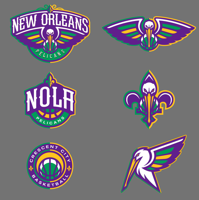 New Orleans Pelicans Recolor/Rebrand Concept. Uniforms + Courts (MARDI