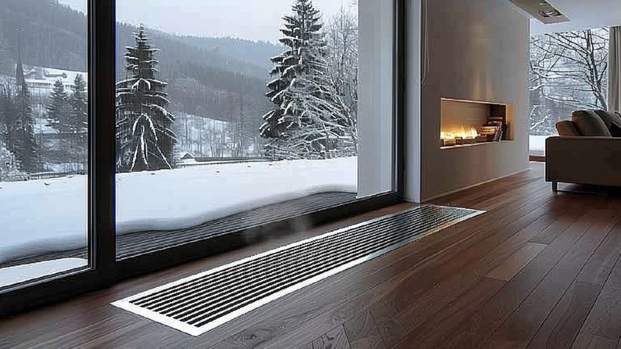 конвектор в полу у окна