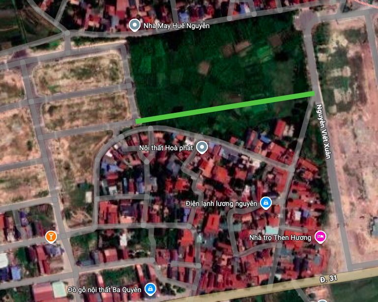 Đường sẽ mở phía bắc thôn Bãi Ổi phường Bắc Giang tỉnh Bắc Ninh tức tp bắc giang cũ
