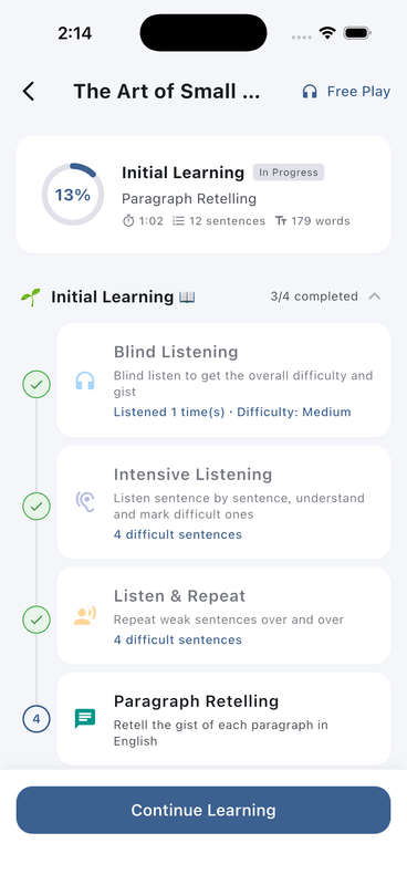 Echo Loop learning flow overview