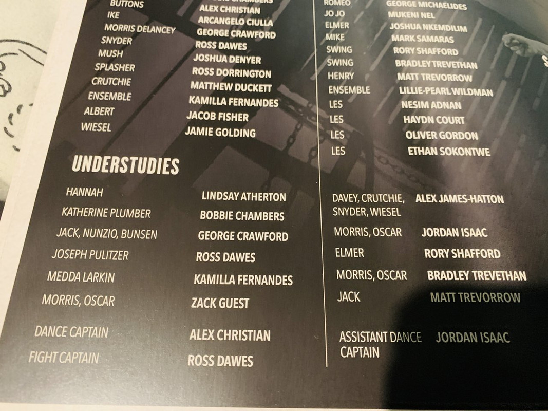 Photo of understudies list within Programme