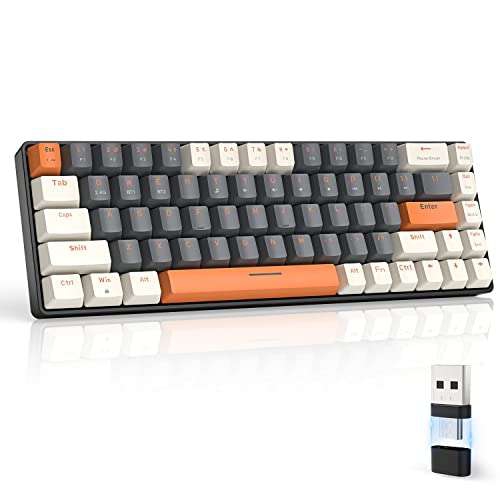 Amazon: Teclado RK68 60% - Bluetooth 5.0/2.4 GHz - keycaps Arthentic retro. 
