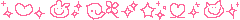 A gif of doodled pink sparkles, stars, hearts, and animals