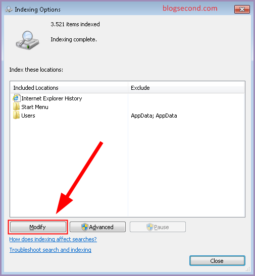 Mengelola Direktori yang Terindeks