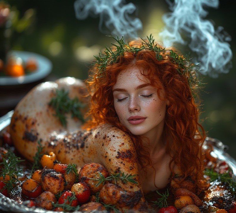 Garden wedding wom served Redhair 0 81