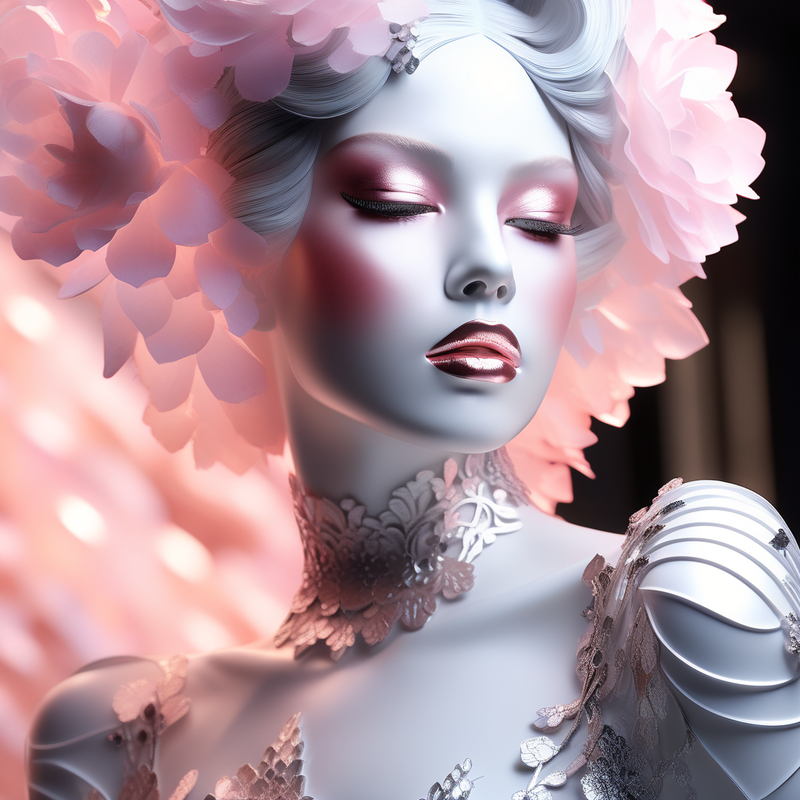 the-silhouette-of-a-woman-with-exquisite-makeup-silver-and-light--pink-colors-of-honey-printing-ho-2