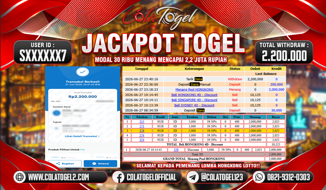 JACKPOT HONGKONG LOTTO!!
