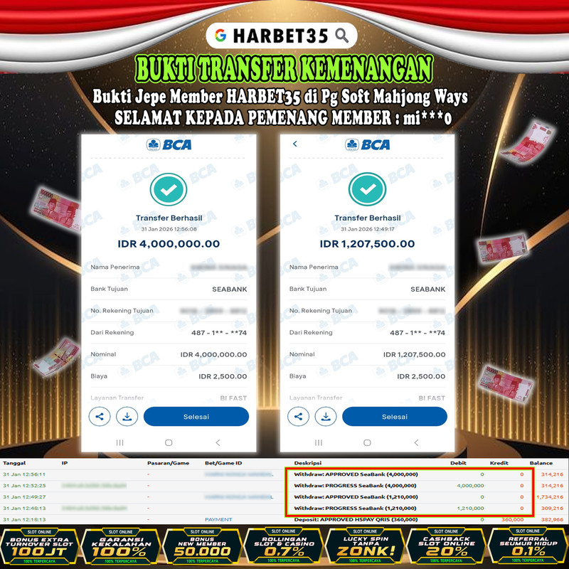 HARBET35 JEPE! Game PG SOFT Mahjong Ways Rp 5.210.000,- LUNAS!