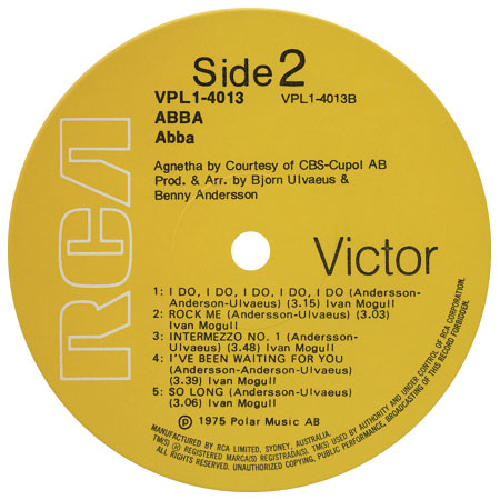 ABBA self titled label 2