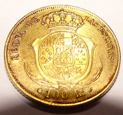 Isabelina oro con manchas marrones/anaranjadas 100-reales-1862-reverso-1