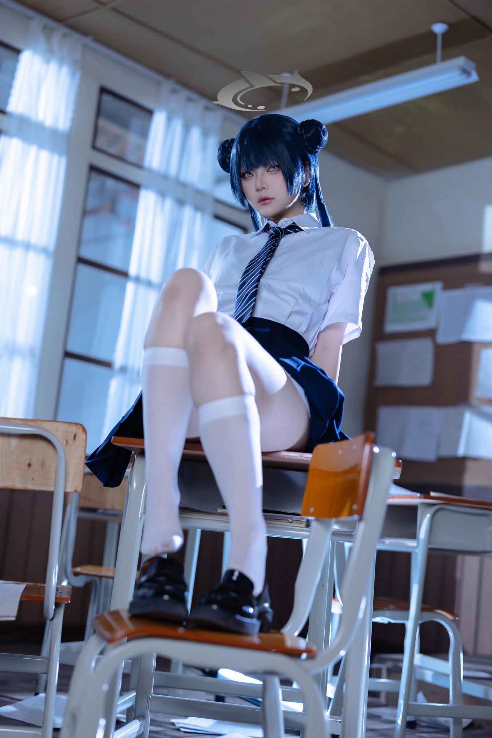 屿鱼 Yuyu 蔚蓝档案 妃咲 JK Cosplay 写真集（61P｜798MB）插图8