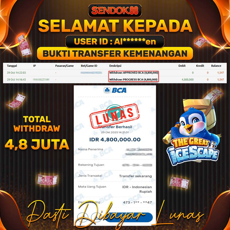 SENDOK88 JEPE! THE GREAT ICESCAPE Rp 4.800.000,- LUNAS!