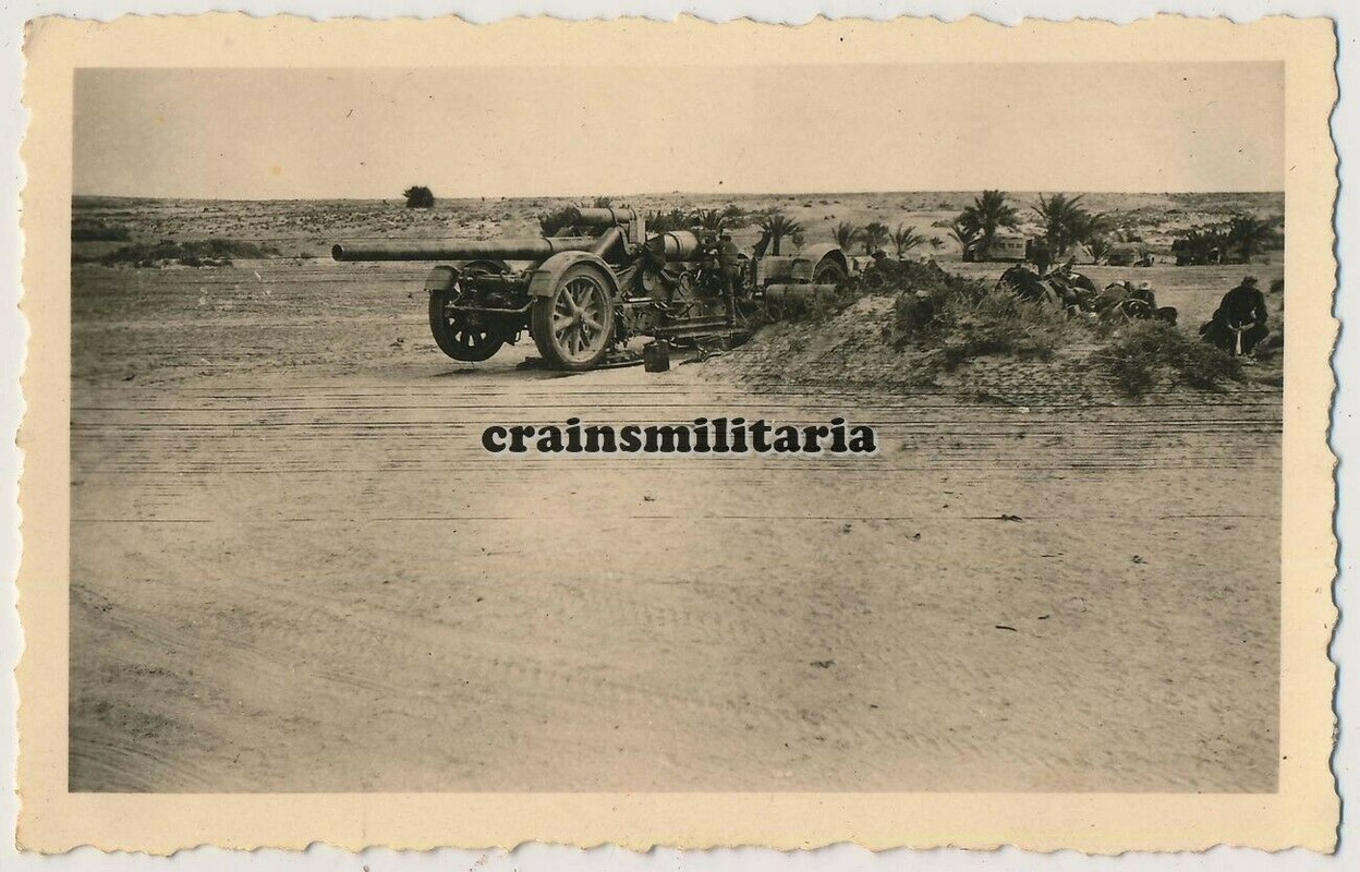 Orig. Foto Artillerie Geschütz Mörser in Stellung Kampf um TOBRUK Afrika 1941