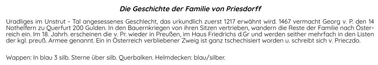 Priesdorff WWW