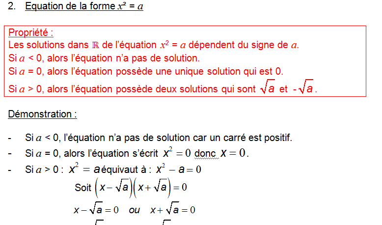 Equations, inéquations