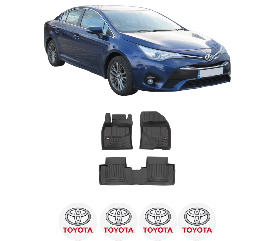 Set covorase presuri TOYOTA AVENSIS Saloon (_T27_) din 2008-2018, auto, din cauciuc thermoplastic, 4 Stickere auto cu TOYOTA