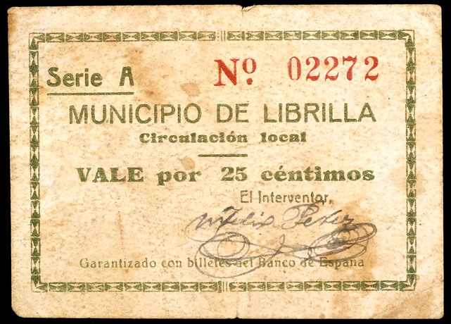 25 Céntimos Librilla, 1937 (Murcia) 5801