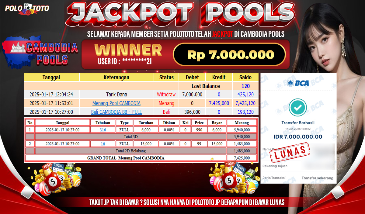 POLOTOTO JACKPOT TOGEL CAMBODIA POOLS Rp.7,000.000,-