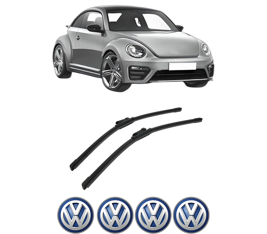 Set stergatoare auto Volkswagen BEETLE (5C1, 5C2) din 2011-2019, pentru parbriz auto, 2 bucati, Bosch Aerotwin, din cauciuc siliconat rezistent, 4 Stickere Auto Volkswagen