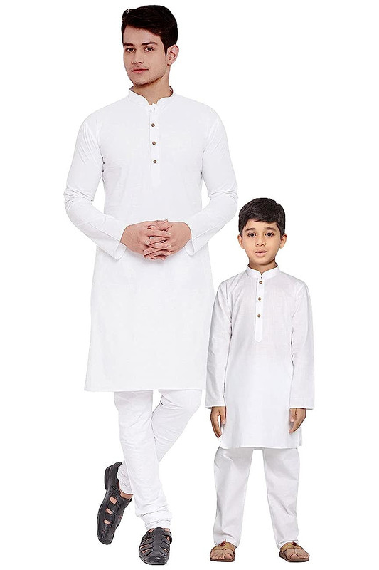 Men’s & Boy Kurta Pyjama Set Matching Traditional Ethnic Wear For Wedding Party