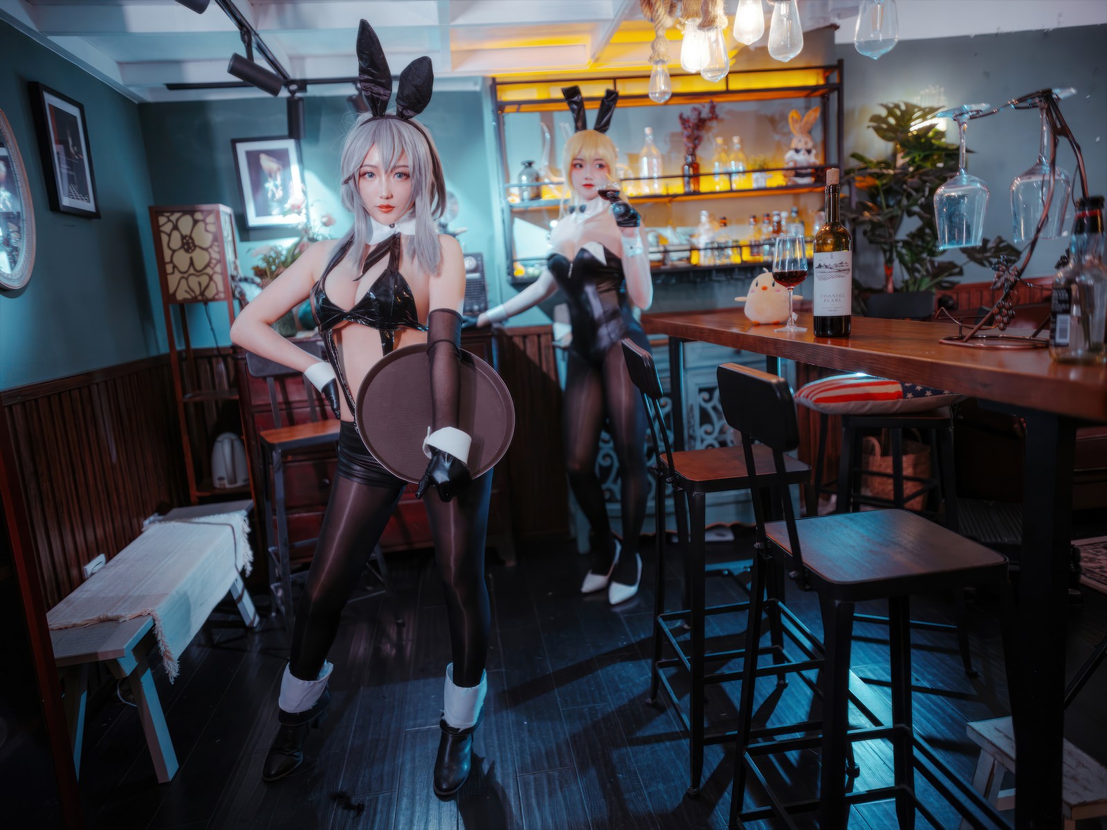 刺青Poi 北卡罗来纳 & 华盛顿 兔女郎 Cosplay｜碧蓝航线 双人写真（含隼隼子）【40P｜308MB】插图5