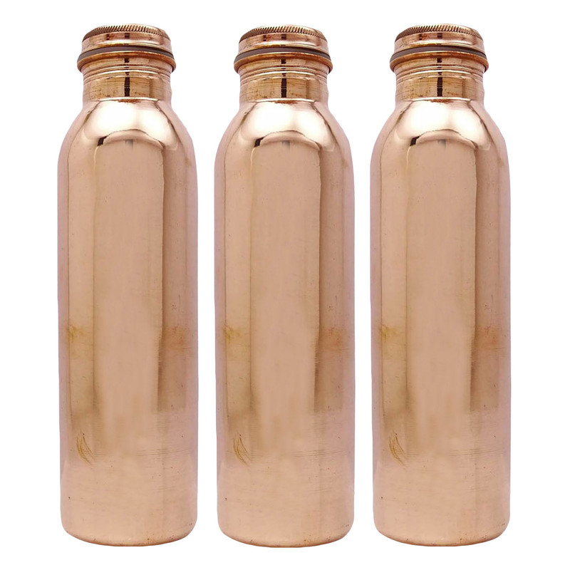 Botella de agua de cobre 100 % puro Yoga Ayurveda beneficios para la salud 950 ml para regalo - Imagen 4 de 6