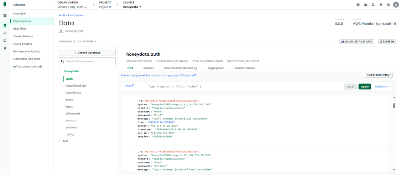 MongoDB Screenshot