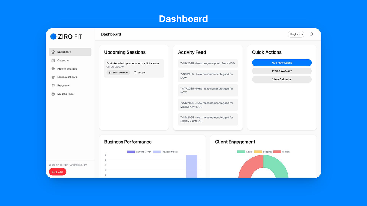 Ziro Fit Dashboard