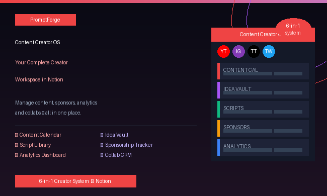 Content Creator OS — Complete Creator Workspace in Notion