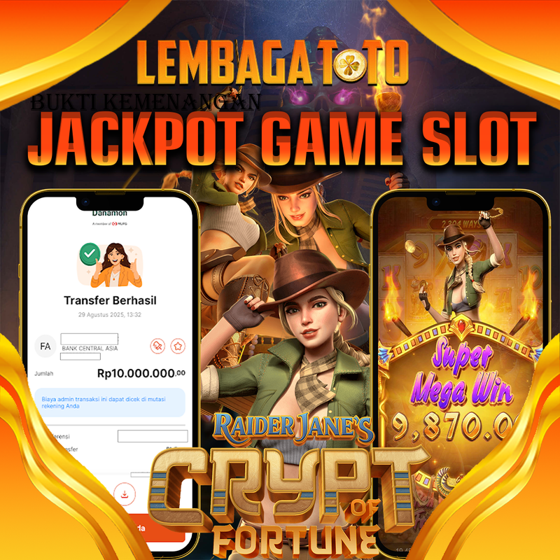 BUKTI JACKPOT 30 AGUSTUS LEMBAGATOTO RAIDER JANES CRYPT FORTUNE  Rp.10.000.000,- LUNAS